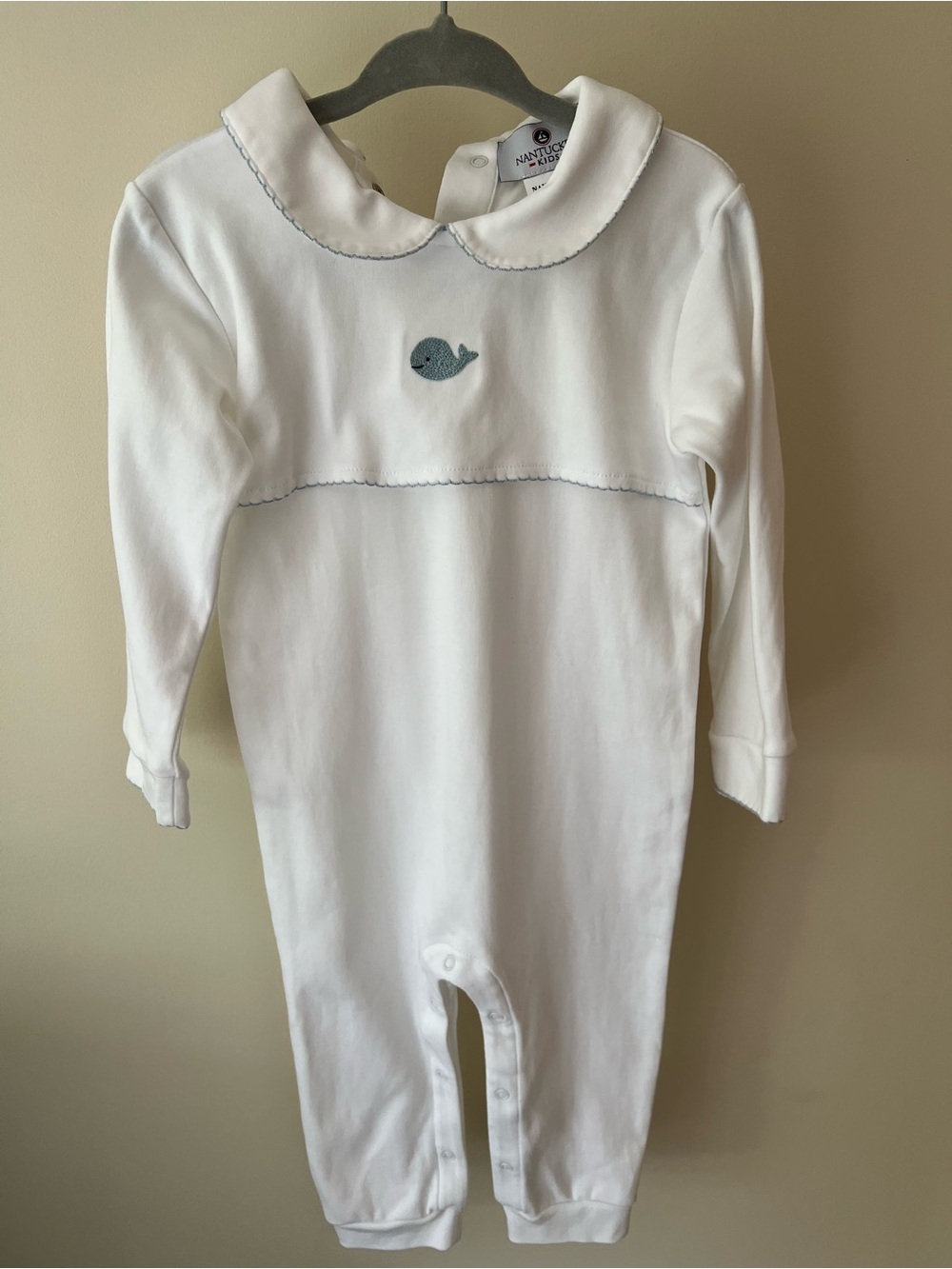 Nantucket Kids White Whale Collar One-Piece Bodysuit